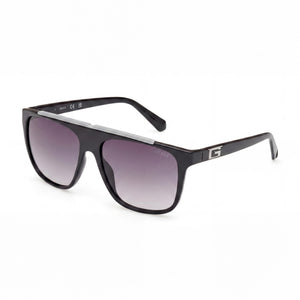 Guess Black Aviator Sunglasses for Men, Gradient Smoke lens