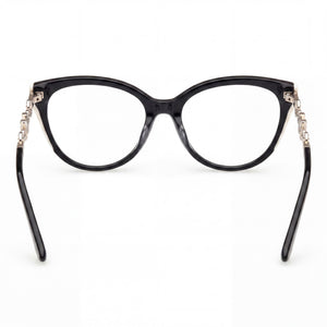 Guess Cat Eye Eyeglasses Women — side view, Black Plastic temples