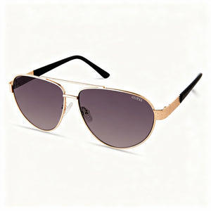 Guess Bohemian Black Rectangle Sunglasses Unisex, Grey lens