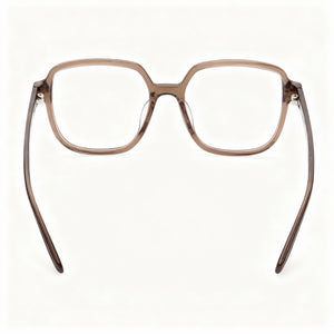 Guess Rectangle Eyeglasses Men — side view, Shiny Dark Brown Acetate temples