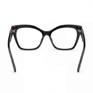 Guess by Marciano Butterfly Eyeglasses Women — side view, Black Plastic temples
