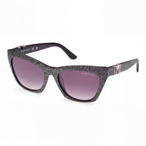 Guess By Marciano Black Cat Eye Sunglasses for Women, Black lens