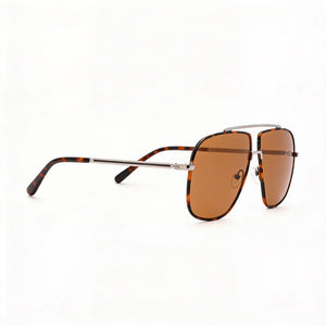 Guess Classic Aviator Sunglasses Men — side view, Non-Polarized Brown lens