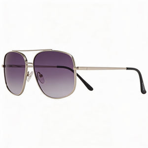 Guess Classic Aviator Sunglasses Men — side view, Non-Polarized Silver lens