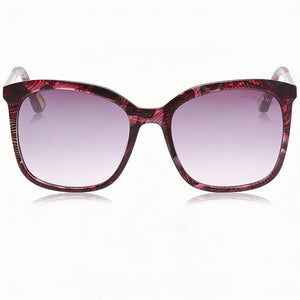 Guess Classic Square Sunglasses Women — side view, Non-Polarized Burgundy lens