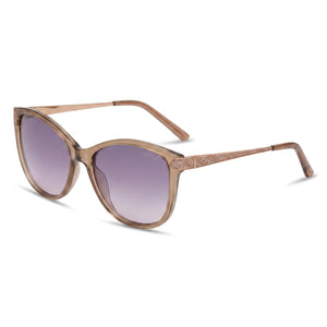 Guess GF6104 57T Beige Cat Eye Sunglasses for Women, Gradient Bordeaux lens
