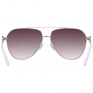Guess GF6140 Aviator Sunglasses Women — side view, Non-Polarized Brown lens