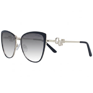 Guess GF6141 01B Black Cat Eye Sunglasses Unisex, Smoke Grey Gradient lens