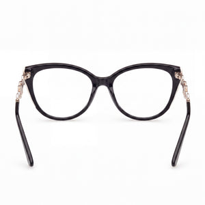 Guess GM 50006 Cat Eye Eyeglasses Women — side view, Black Plastic temples