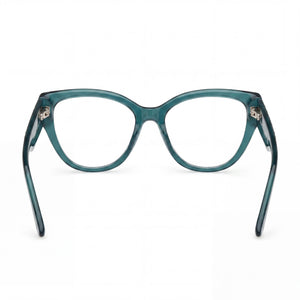 Guess GM50018 Cat Eye Eyeglasses Women — side view, Green Plastic temples
