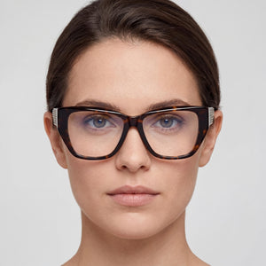 Guess Gm50019 Rectangle Eyeglasses for Women — interior view, Polycarbonate demo lenses