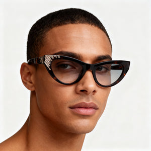 Guess Gm50036 Rectangle Eyeglasses Men — side view, Havana, Plastic temples