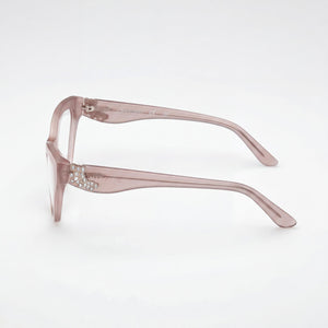 Guess GM50038 Cat Eye Eyeglasses Women — side view, Pink Plastic temples