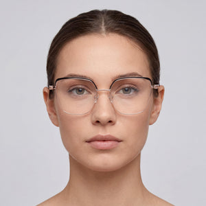 Guess Butterfly Eyeglasses for Women — interior view, demo lenses