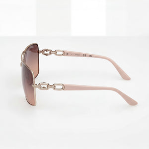 Guess Rectangle Sunglasses Women — side view, Non-Polarized Gradient Smoke lens