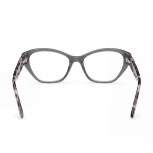 Guess Cat Eye Eyeglasses Women — side view, Gray temples 135mm