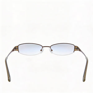 Guess GU 2270 Rectangle Eyeglasses Women — side view, Brown Metal temples