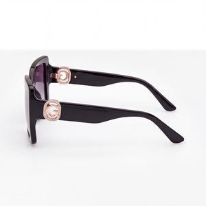 Guess GU0010301B52 Square Sunglasses Women — side view, Non-Polarized Smoky Gradient lens