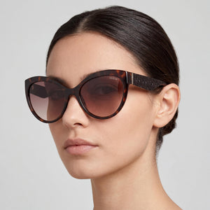 Guess GU00130-6152F Cat Eye Sunglasses for Women — interior view, Non-Polarized lens detail