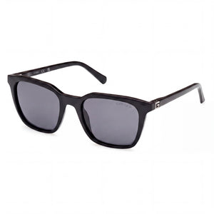 Guess Gu00170 Black Rectangle Sunglasses Unisex, Smoke lens