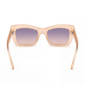 Guess GU00195 Oval Sunglasses Women — side view, Non-Polarized Gradient Mirror Violet lens
