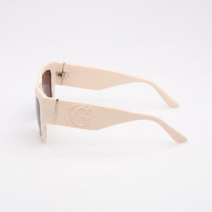 Guess Gu00252 Square Sunglasses Women — side view, Non-Polarized Purple lens