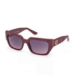 Guess GU00254 Orange Rectangle Sunglasses for Women, Gradient Violet lens