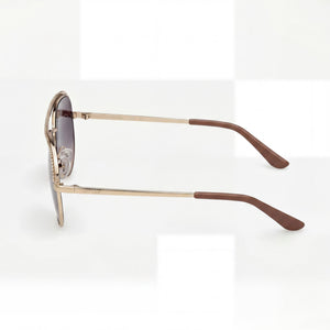 Guess GU00271 Aviator Sunglasses Women — side view, Non-Polarized Smoked Gradient lens