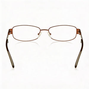 Guess Gu2392 Rectangle Eyeglasses Women — side view, Brown Metal temples