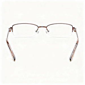 Guess GU2525 C50 Rectangle Eyeglasses Unisex — side view, Brown Metal temples