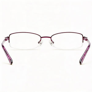 Guess Gu2525 C50 Rectangle Eyeglasses Unisex — side view, Violet Metal temples