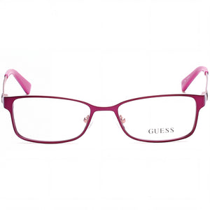Guess GU2568 C52 Rectangle Eyeglasses for Women — front view, Metal