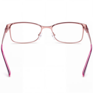 Guess GU2568 C52 Rectangle Eyeglasses Women — side view, Pink Metal temples