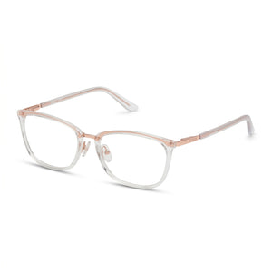 Guess GU2958 Transparent Rectangle Eyeglasses for Women, Acetate / Metal frame