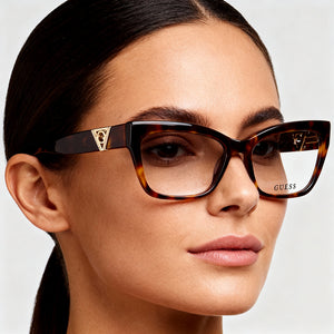 Guess GU2960 Havana Eyeglasses Women — lifestyle wear, office and reading