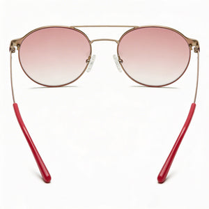 Guess GU3023 74U Oval Sunglasses Unisex — side view, Non-Polarized Rosé Gold lens