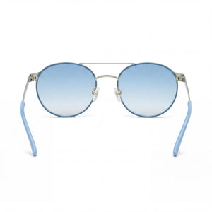 Guess Gu3023 Round Sunglasses Women — side view, Non-Polarized Blue Mirror lens