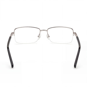 Guess Gu50044 Rectangle Eyeglasses Women — side view, Silver Metal temples