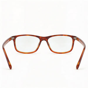 Guess Gu50054 Rectangle Eyeglasses Men — side view, Havana Acetate temples
