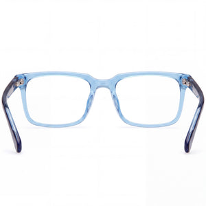 Guess Gu50063 Rectangle Eyeglasses Women — side view, Blue Plastic temples