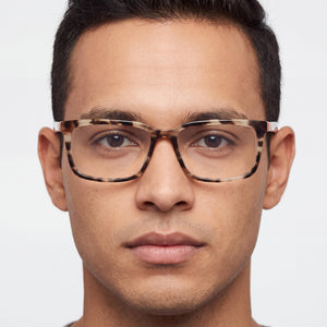 Guess GU50068 Rectangle Eyeglasses for Men — interior view, Plastic demo lenses