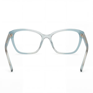 Guess GU50115 Cat Eye Eyeglasses Women — side view, Blue Plastic temples