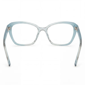 Guess GU50115 Rectangle Eyeglasses Women — side view, Turquoise Gradient Plastic temples