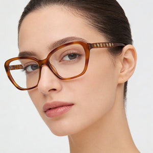 Guess GU50115 Rectangle Eyeglasses for Women — interior view, Composite demo lenses