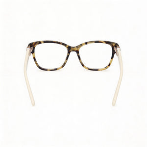 Guess Gu50120 Rectangle Eyeglasses Women — side view, Yellow Havana Plastic temples