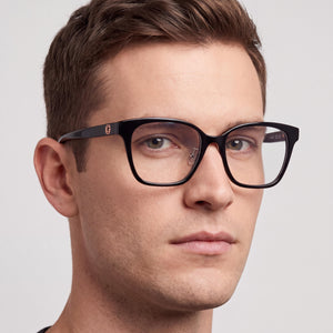 Guess Gu50153-d Rectangle Eyeglasses for Men — interior view, Polycarbonate demo lenses