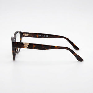 Guess Gu50162 Cat Eye Eyeglasses for Women — front view, Havana frame
