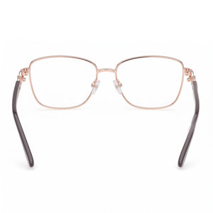 Guess Gu50179 Rectangle Eyeglasses Women — side view, Gold Metal temples