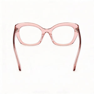 Guess Gu50225 Rectangle Eyeglasses Women — side view, Pink Plastic temples