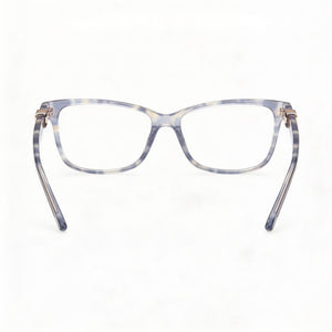 Guess Gu50227 Rectangle Eyeglasses Women — side view, Blue Plastic temples